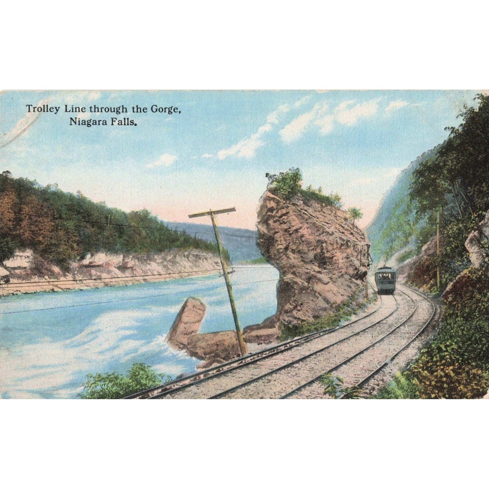 Vintage Niagara Falls Trolley Line Through The Gorge Postcard Divided Back VG